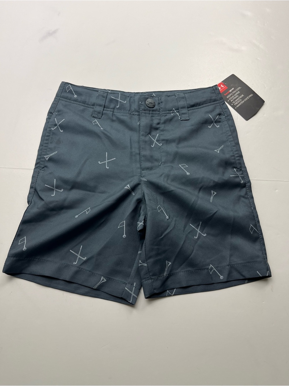 Under Armour Baby Boy 24 Months 24M Gray Grey Golf Club Flag Short Polyester NEW
